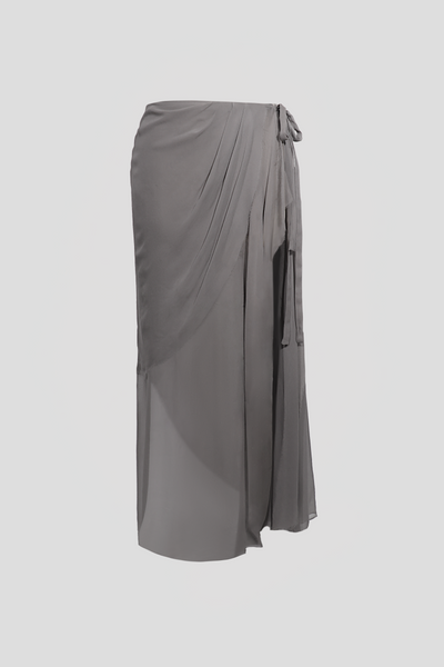 【mnem】Ash Layered Wrap Skirt Asymmetric-Wrap-Skirt-207CSD?$