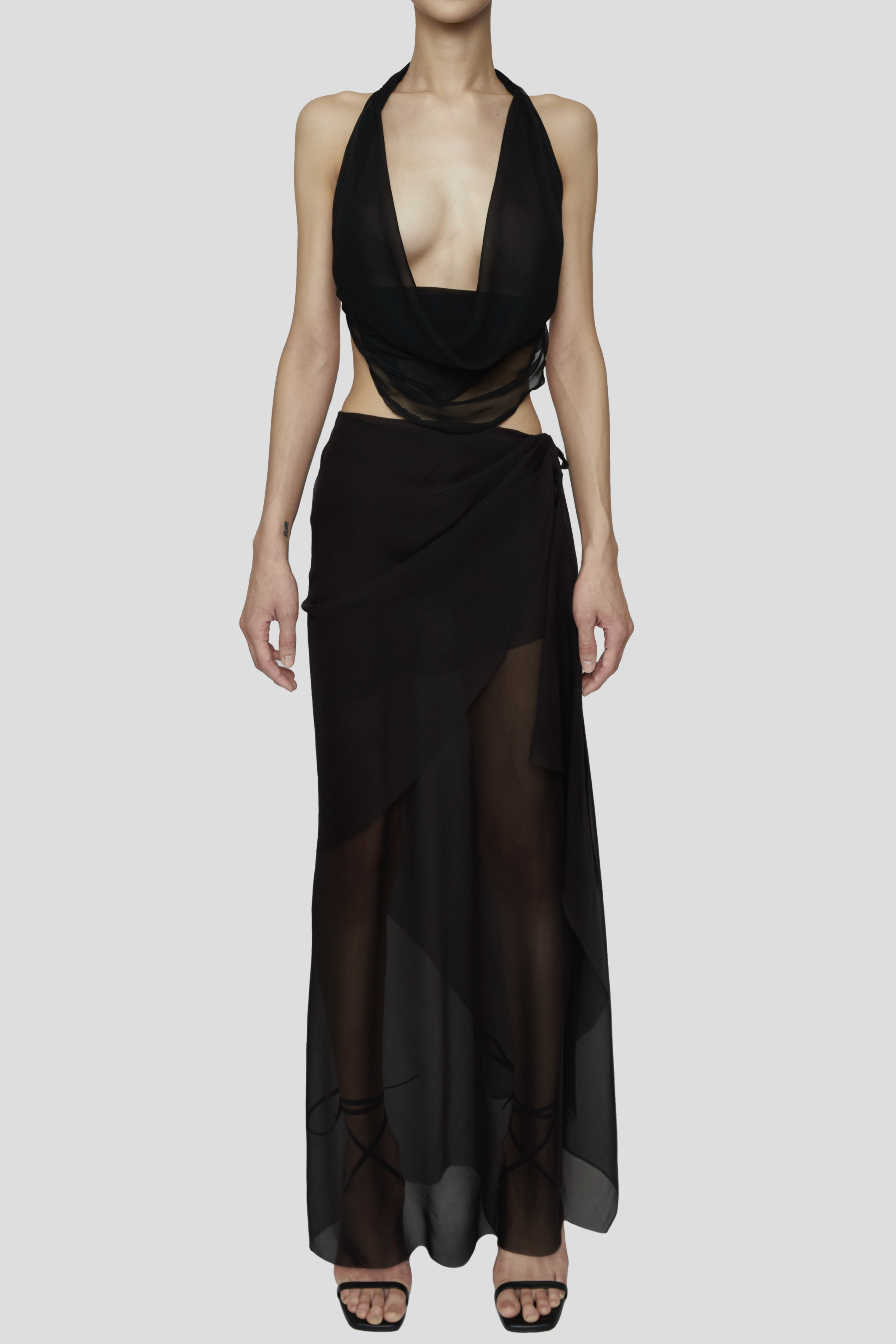 【Raucohouse】Mirai elegant wrap skirt Z Supply Salerno Madero Wrap Skirt In Black | Red Dress